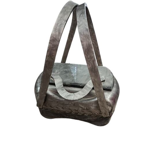 Llewellyn Vintage 1950'S Gray Lucite Box Purse - Picture 3 of 10